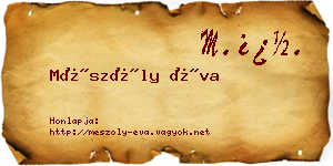 Mészöly Éva névjegykártya
